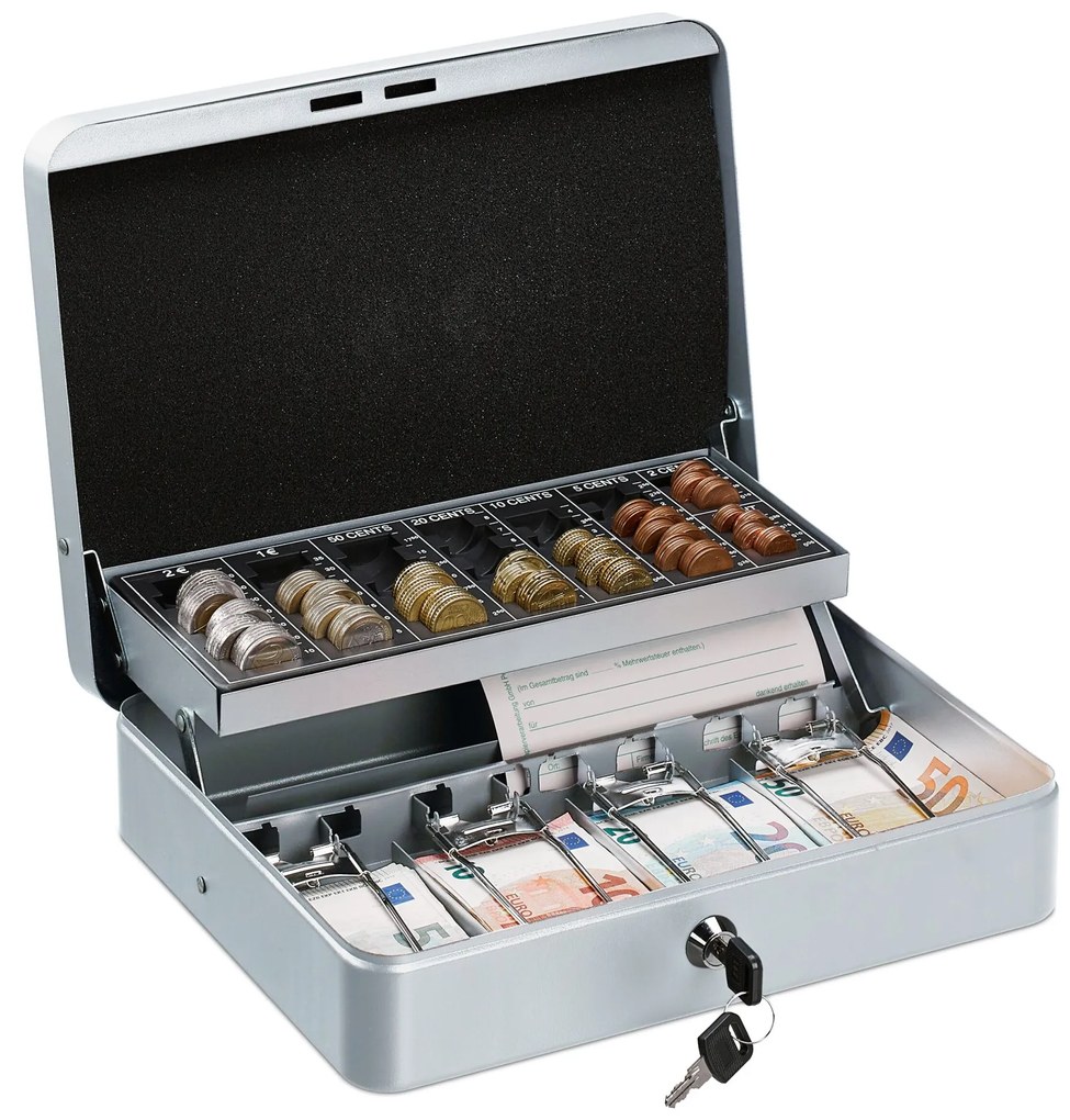 Pokladnička na kľúč RD30697, strieborná