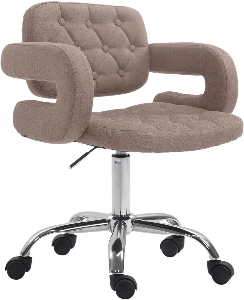 Design-Shop Pracovná stolička Dublin - látka - Sivo hnedá (Taupe)