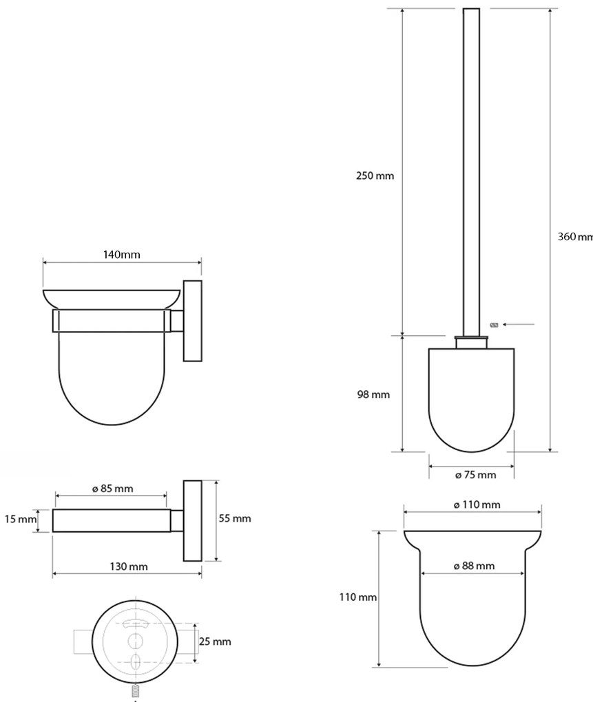 Sapho Sapho, X-STEEL WC kefa závesna, mliečne sklo, nerez mat, XS301