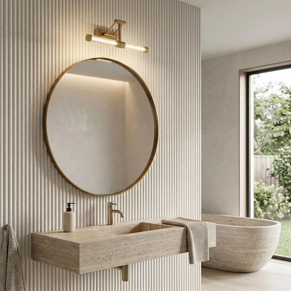 Toolight Toolight, LED nástenné svietidlo 40cm, 9W, 4000K, 1000lm, APP1899-1W, zlatá matná, OSW-66054