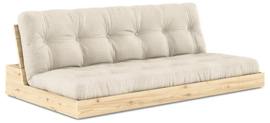 Sivo-béžová ľanová rozkladacia pohovka 196 cm Base – Karup Design