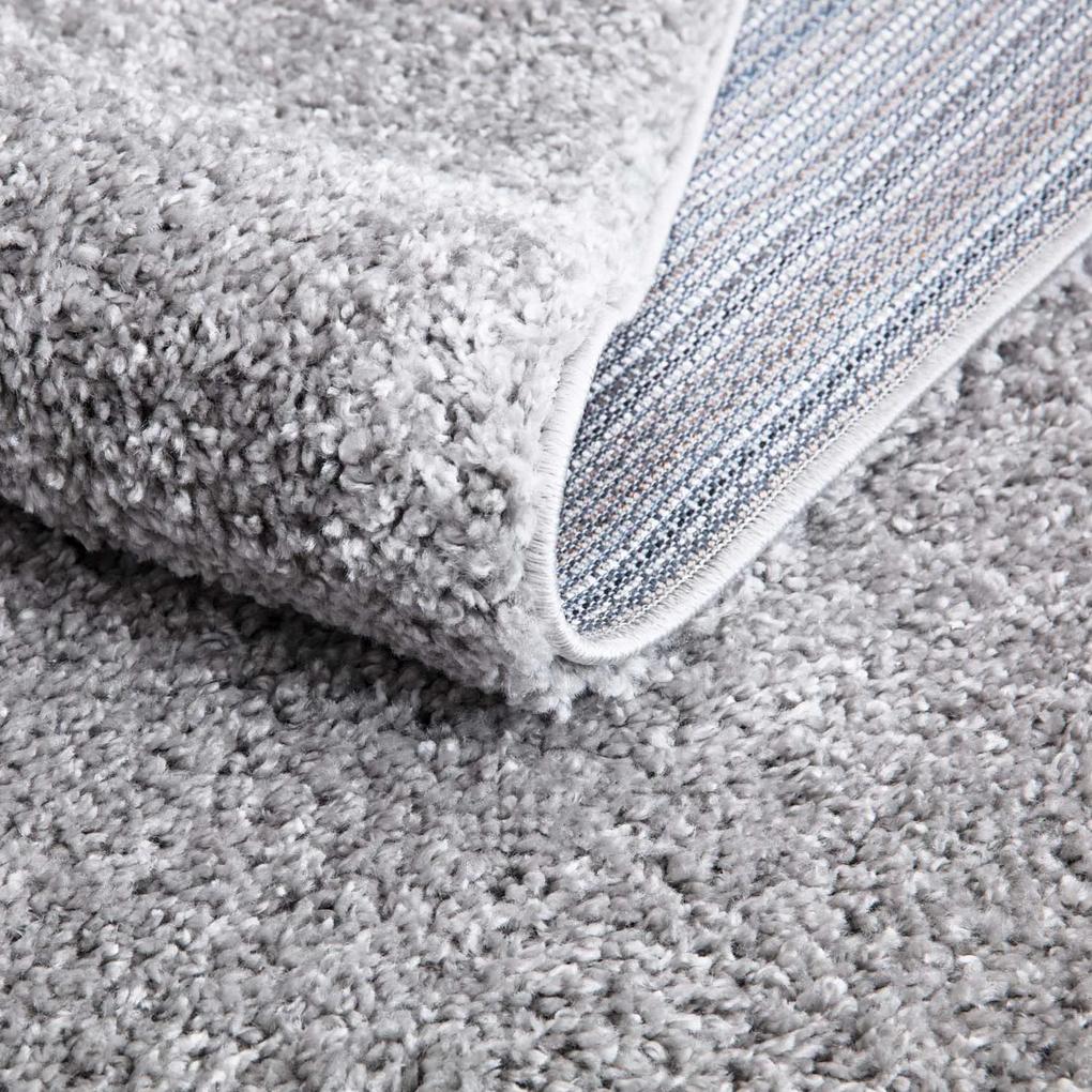 Dekorstudio Shaggy okrúhly koberec CITY 500 sivý Priemer koberca: 80cm