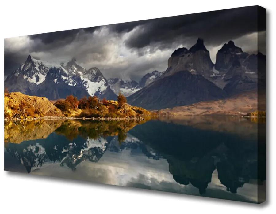 Obraz na plátne Hora jazero príroda 125x50 cm