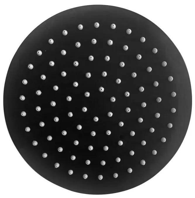 Aquaristo Superslim čierna hlavová sprcha okrúhla 20 cm AQS68020