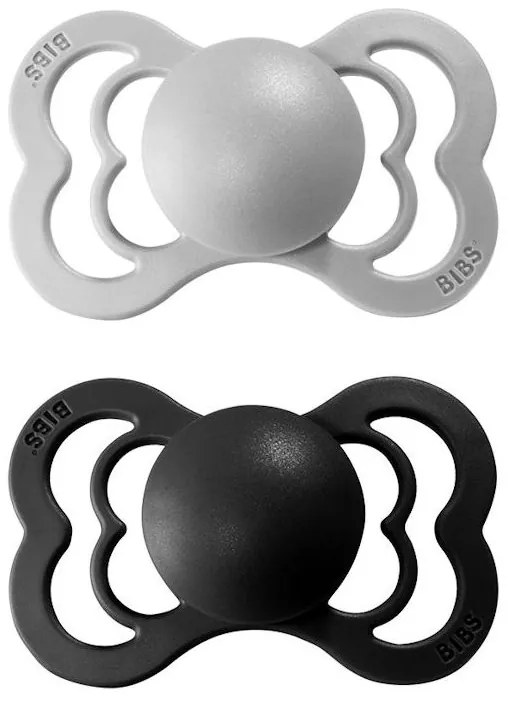 BIBS Supreme cumlíky, kaučuk 2ks - veľkosť 1 - Cloud Black