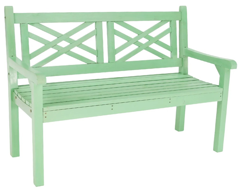 Drevená záhradná lavička, neo mint, 124 cm, FABLA