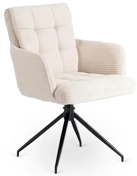 Dizajnová otočná stolička Antony krémový menčester