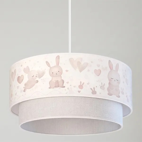 BRILAGI- LED detský luster na lanku BOBO 1xE27/60W/230V pr.40 cm krémová/sivá/kráľovská modrá