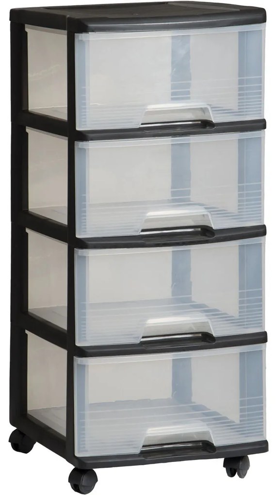 Curver Regálik sa Šuplíky čierny 4x20l