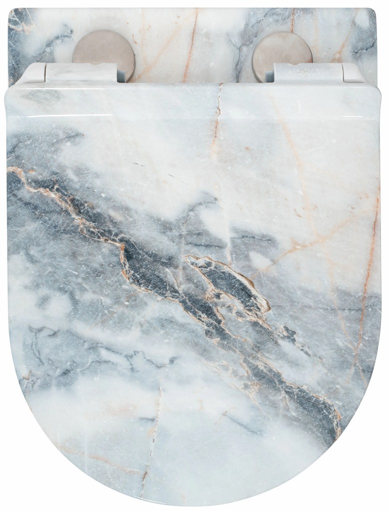 REA - Carlos Granit Shiny Rimless závesná WC misa vrátane sedátka, imitácia kameňa, REA-C8002