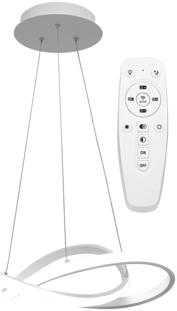 Toolight - LED stropné svietidlo + diaľkový ovládač APP392-CP, biela, OSW-06908