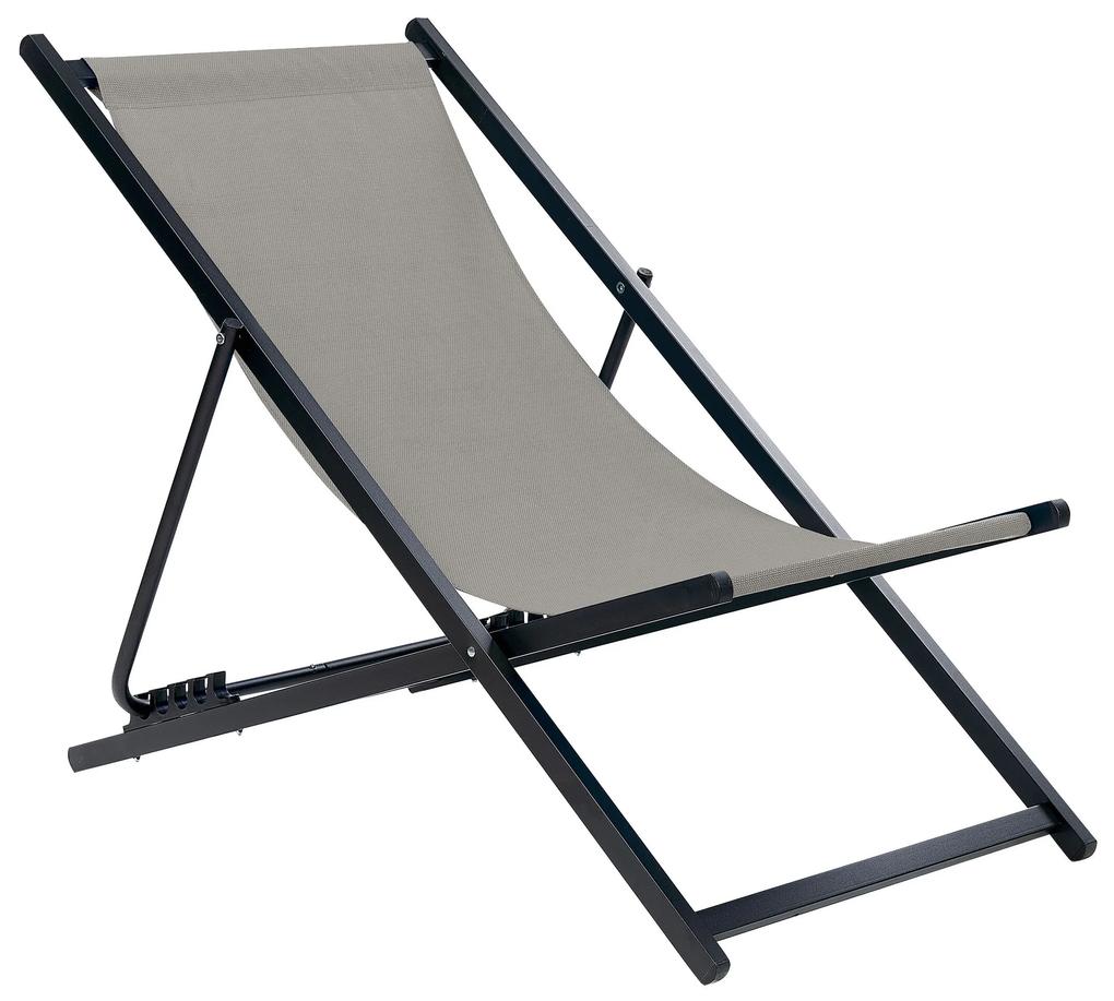 Skladacia plážová stolička sivá/čierna LOCRI II Beliani