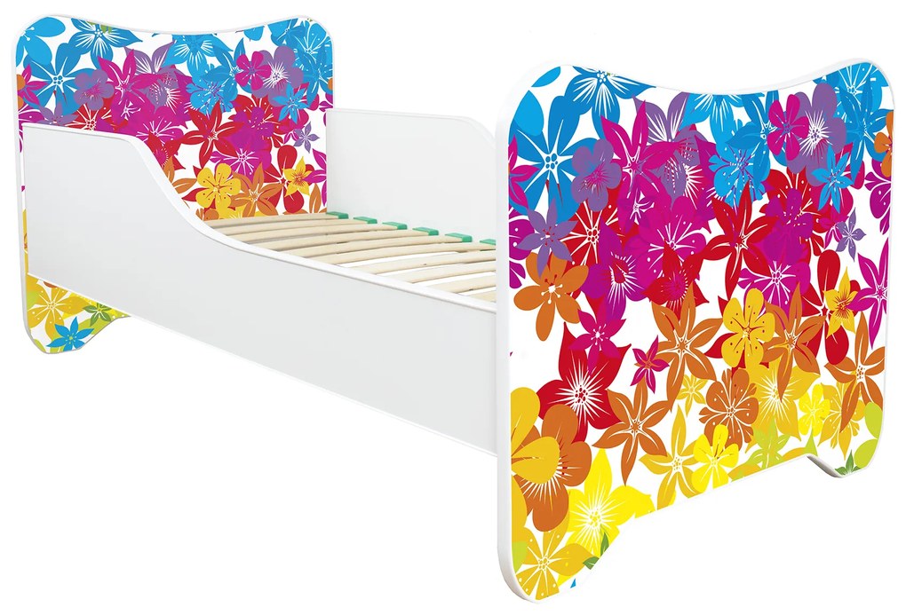 TOP BEDS Detská posteľ Happy Kitty 160x80 Kvietky