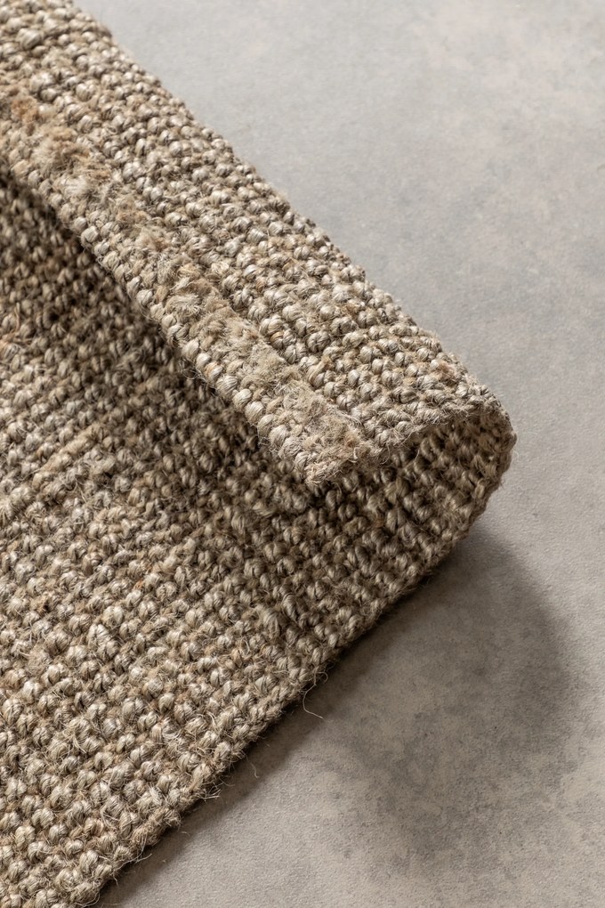 Hanse Home, Koberec behúň Bouclé Jute 105975 Grey Brown, 80x200, hnedá, chodba / predsieň