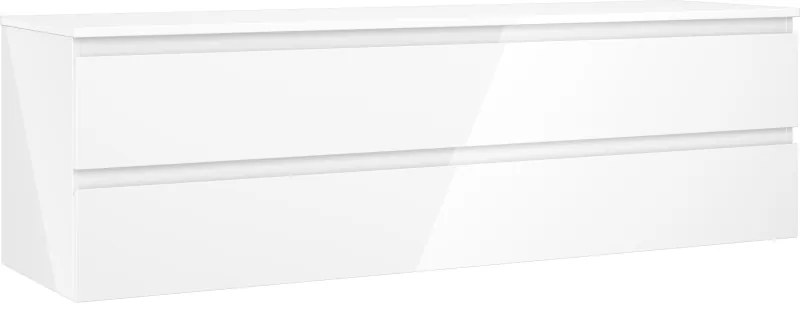 Mexen Orio, kúpeľňová skrinka 160 cm s hornou časťou, 2 zásuvky, biela lesklá, 91A10-16047-2-BFFC00