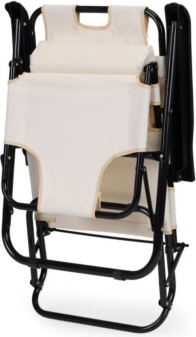 Ležadlo s opierkou hlavy, skladacia konštrukcia, béžové