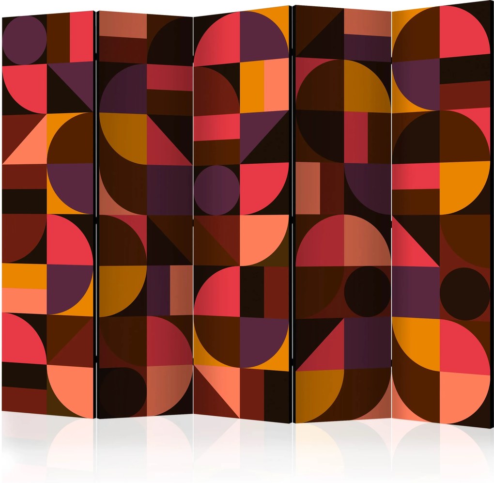 Paraván - Geometric Mosaic (Red) [Room Dividers] 225x172
