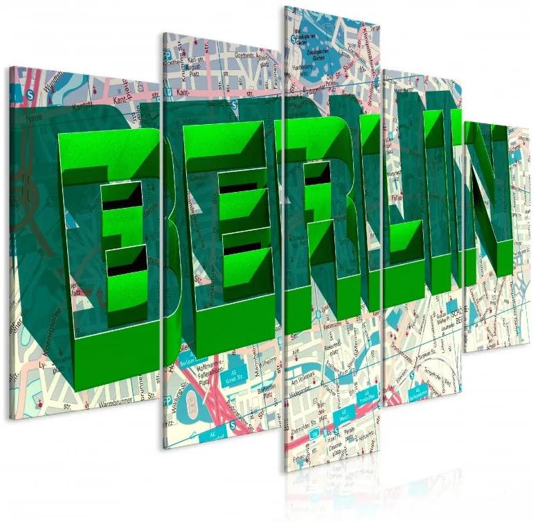 Artgeist Obraz - Green Berlin (5 Parts) Wide Veľkosť: 200x100, Verzia: Premium Print