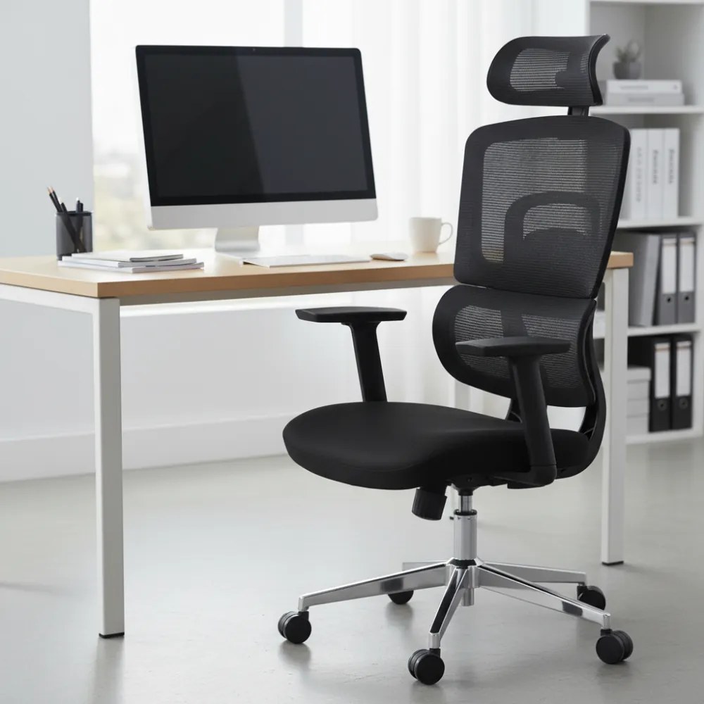 Kancelárska ergonomická stolička Neoseat GARY — čierna, nosnosť 150 kg