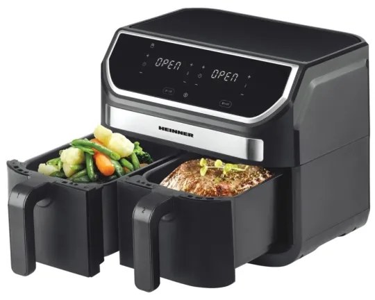 Heinner HAF-KDB1700BK - Duálna teplovzdušná fritéza 8,5 l 1700W/230V čierna