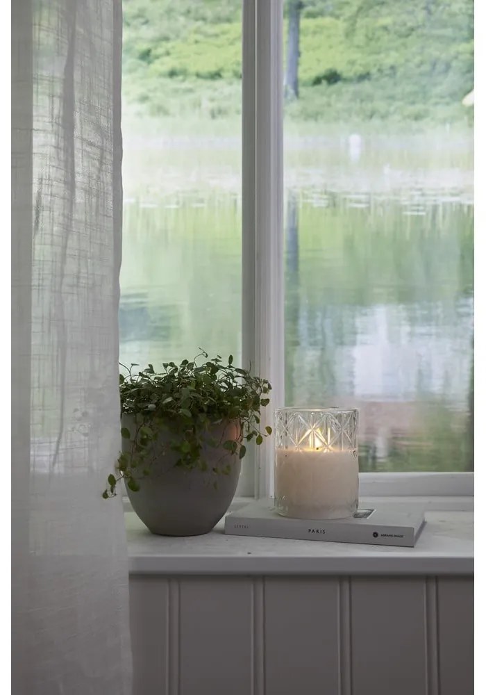 Biela LED vosková sviečka v skle Star Trading Flamme Romb, výška 12,5 cm