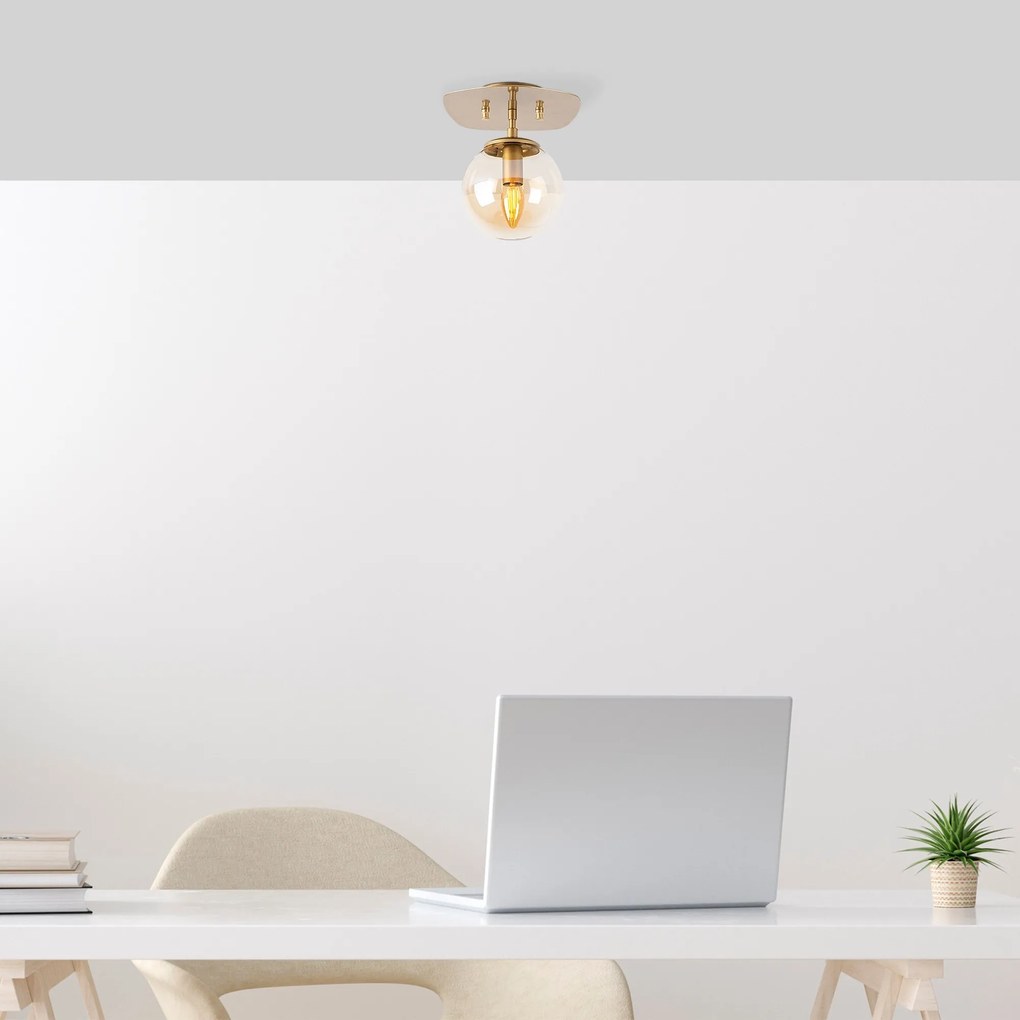 Stropné svietidlo Well II zlaté/číre