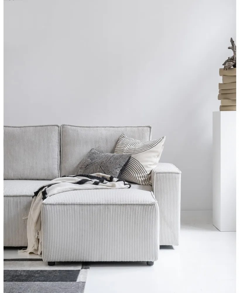 Biela menčestrová rozkladacia rohová pohovka (variabilná) Brave Dave – Miuform