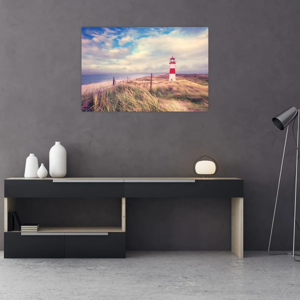 Obraz - Červený maják (90x60 cm)