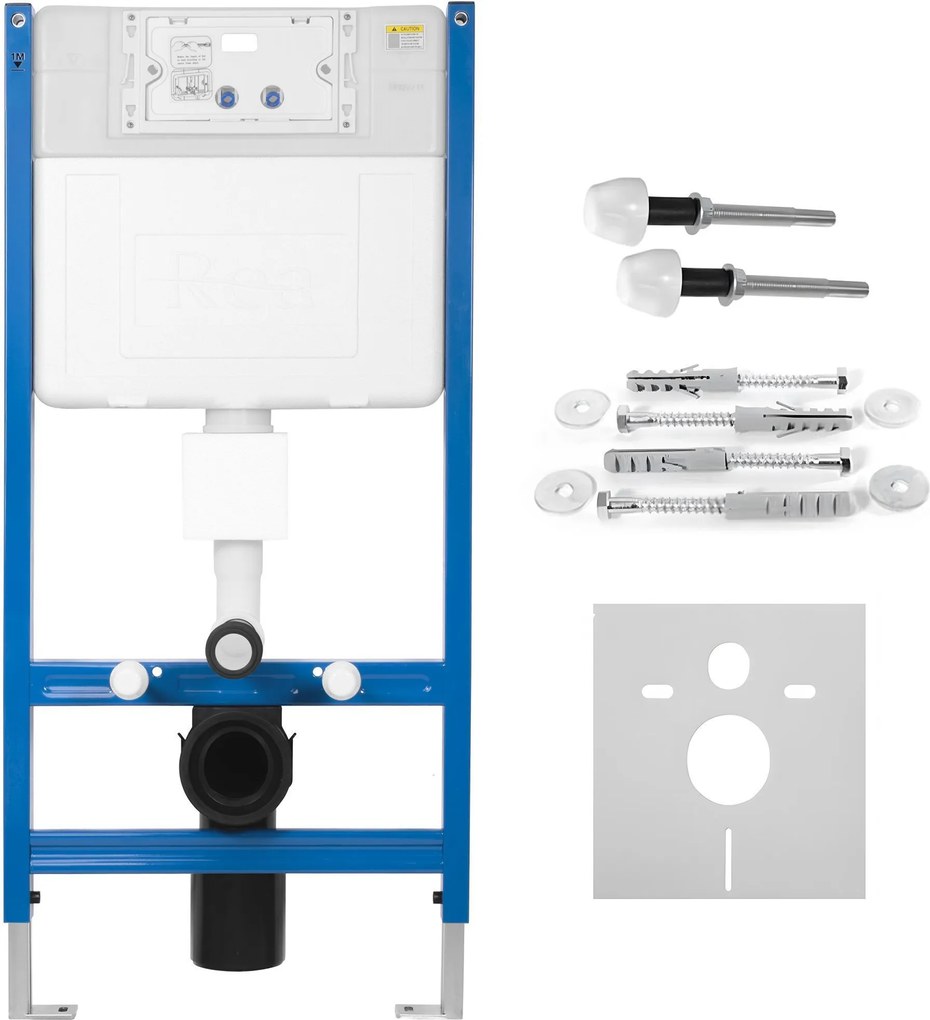 Rea Rea, podomietkový WC systém K011A-Q + tlačidlá HD, zlatá lesklá, KPL-E9560