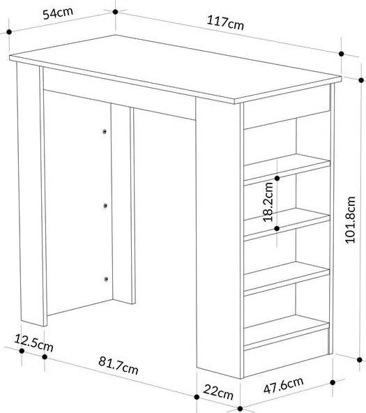 Barový stôl Houseland Swallow Oak Sapphire
