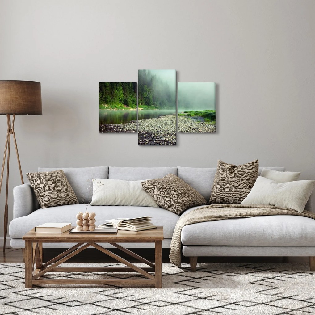 Obraz - Rieka pri lese (90x60 cm)