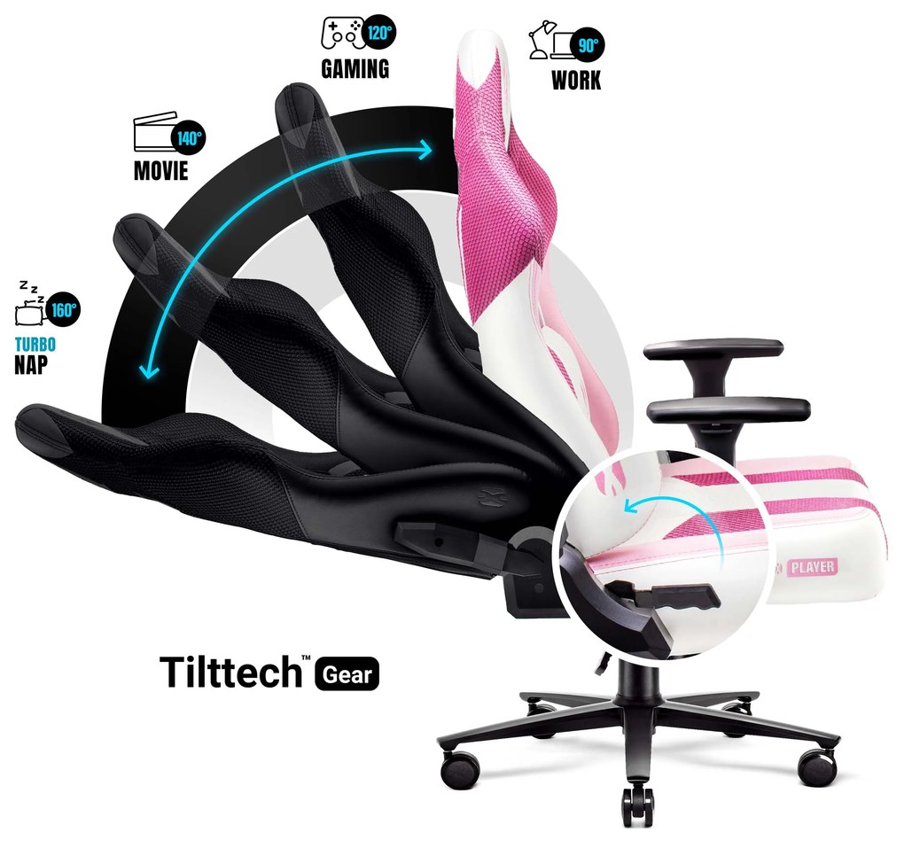 Detské látkové herné kreslo Diablo X-Player 2.0 Kids Size: Marshmallow Pink/ružová Diablochairs