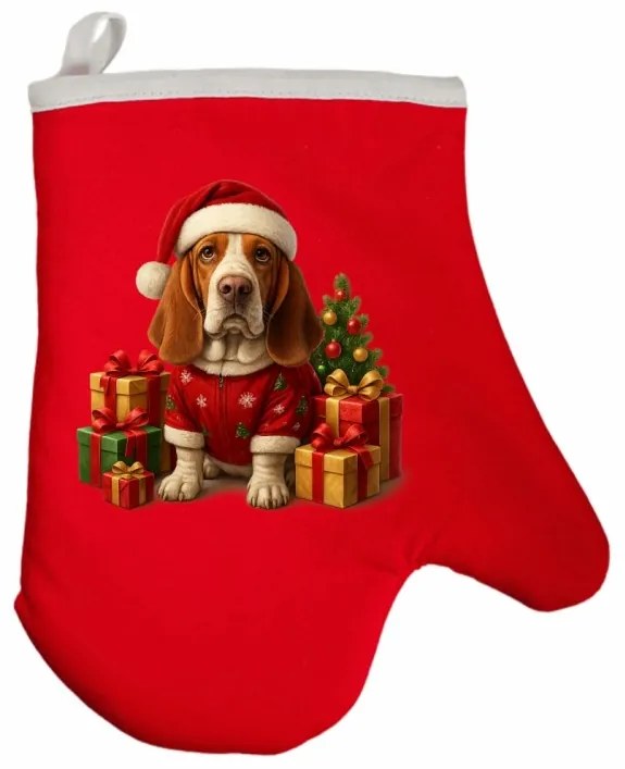 Vianočná kuchynská rukavica Buddy EMI, červená