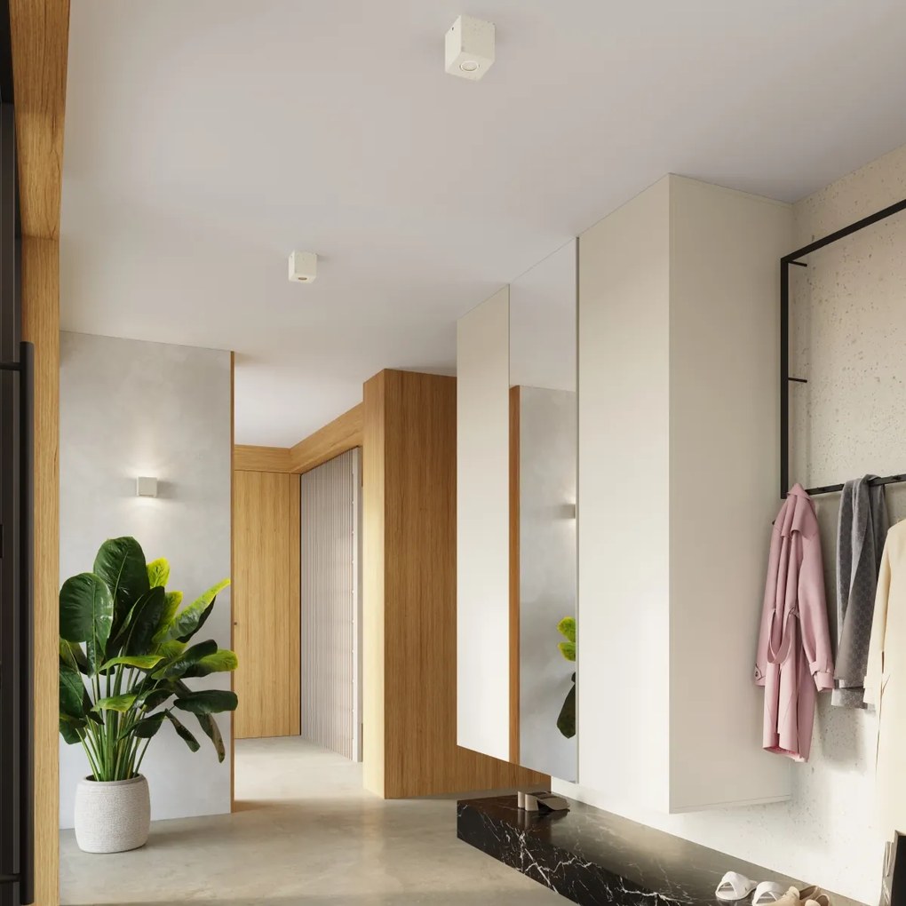 Nástenné svietidlo Quad, 1x béžové betónové tienidlo