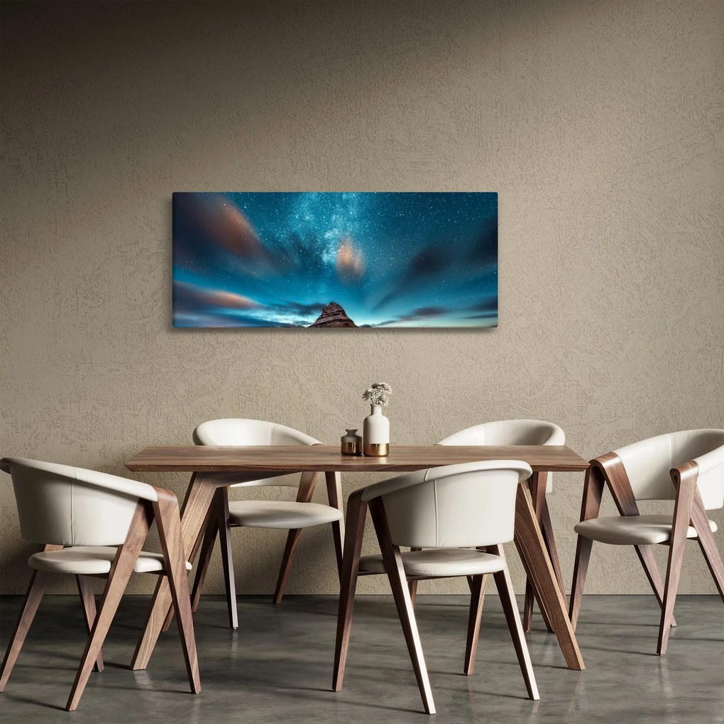 Obraz modrej mliečnej cesty (120x50 cm)
