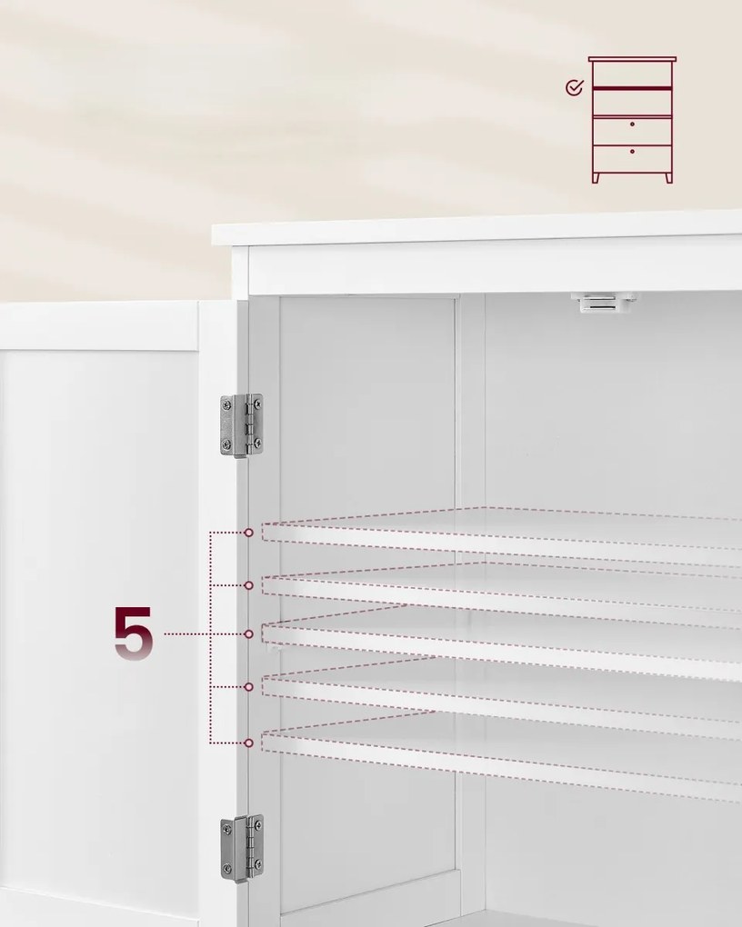 Kúpeľňová skrinka LAVORANO 110x60 cm, biela