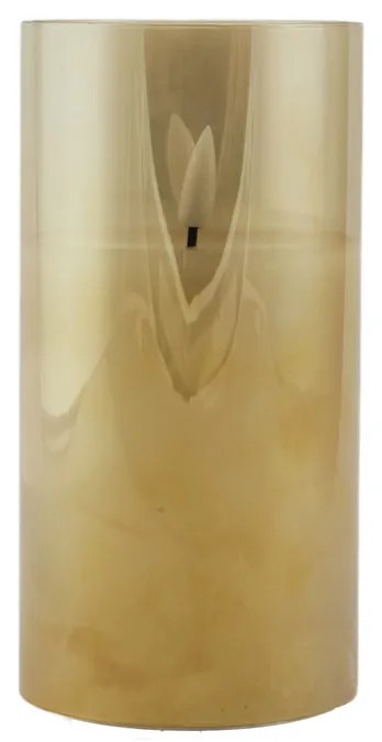 DECOLED LED svíčka ve skle, 7,5 x 12,5 cm, zlatá