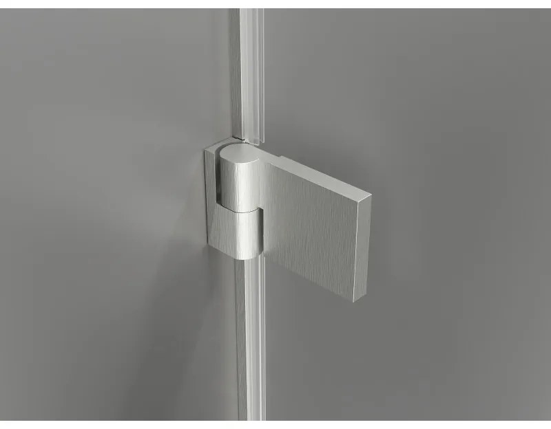Mexen Lunar-B Duo výklopný sprchový kút 80 x 70 cm, číre sklo, brúsená oceľ, 832-080L-070P-97-00