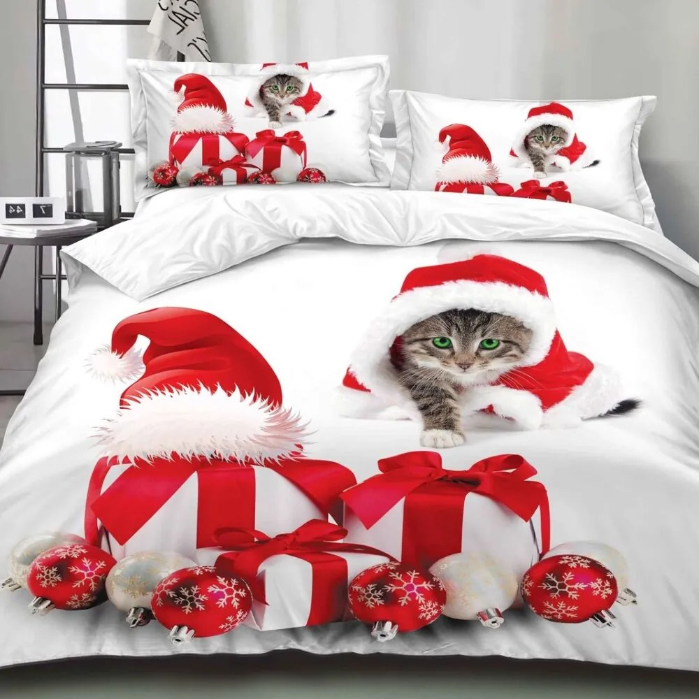 Posteľné obliečky KRISMAS CAT 7-dielna sada 140x200 cm