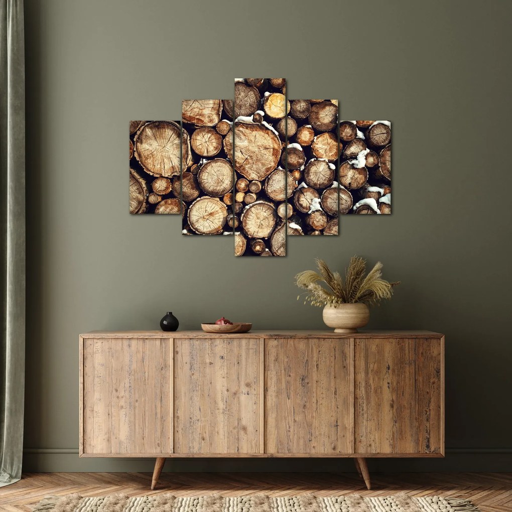 Obraz - Drevo v snehu (150x105 cm)