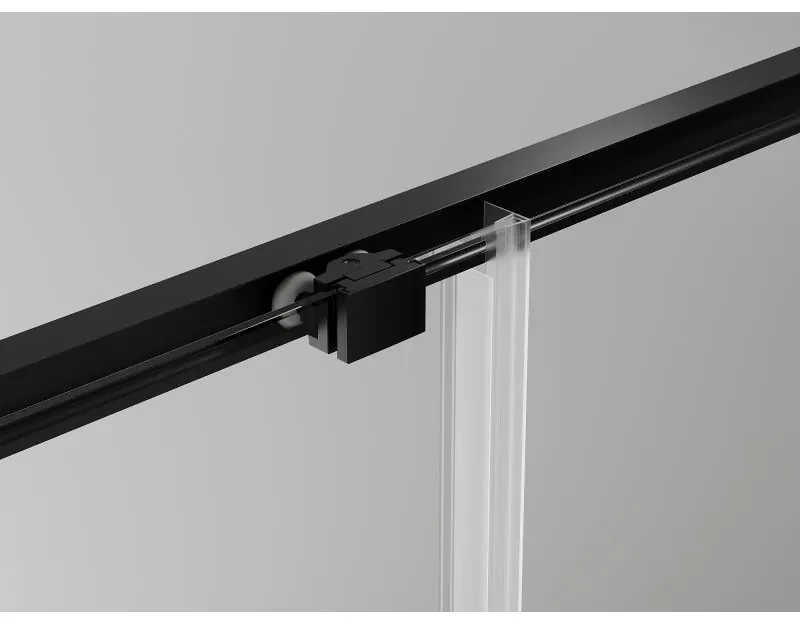 Mexen Exo, posuvné dvere do otvoru 90x200 cm, 6mm číre sklo, čierny profil, 8151-090-000-70-00