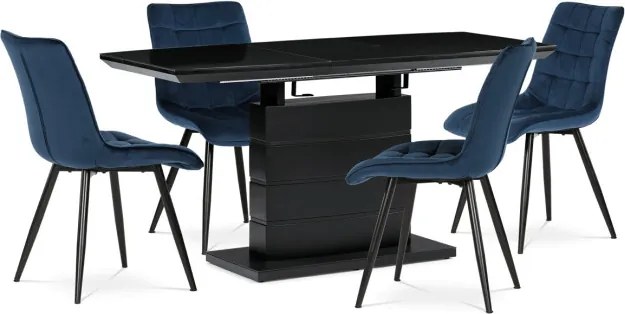 Jedálenská stolička zamatová, modrá CT-384 BLUE4