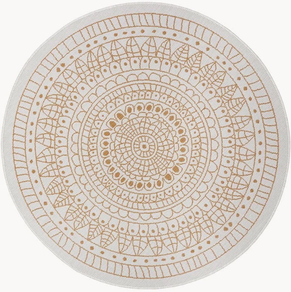 Okrúhly obojstranný koberec do interiéru/exteriéru Porto