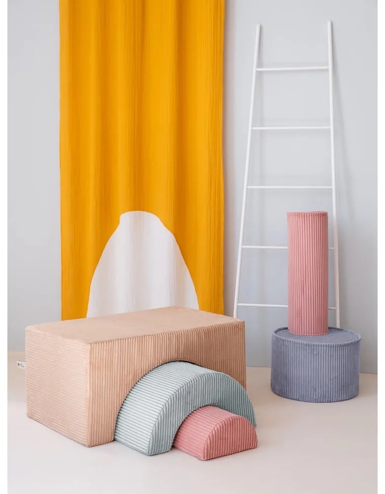 Svetlohnedé menčestrové penové ihrisko 75x49x37 cm Rainbow Montessori – Wigiwama