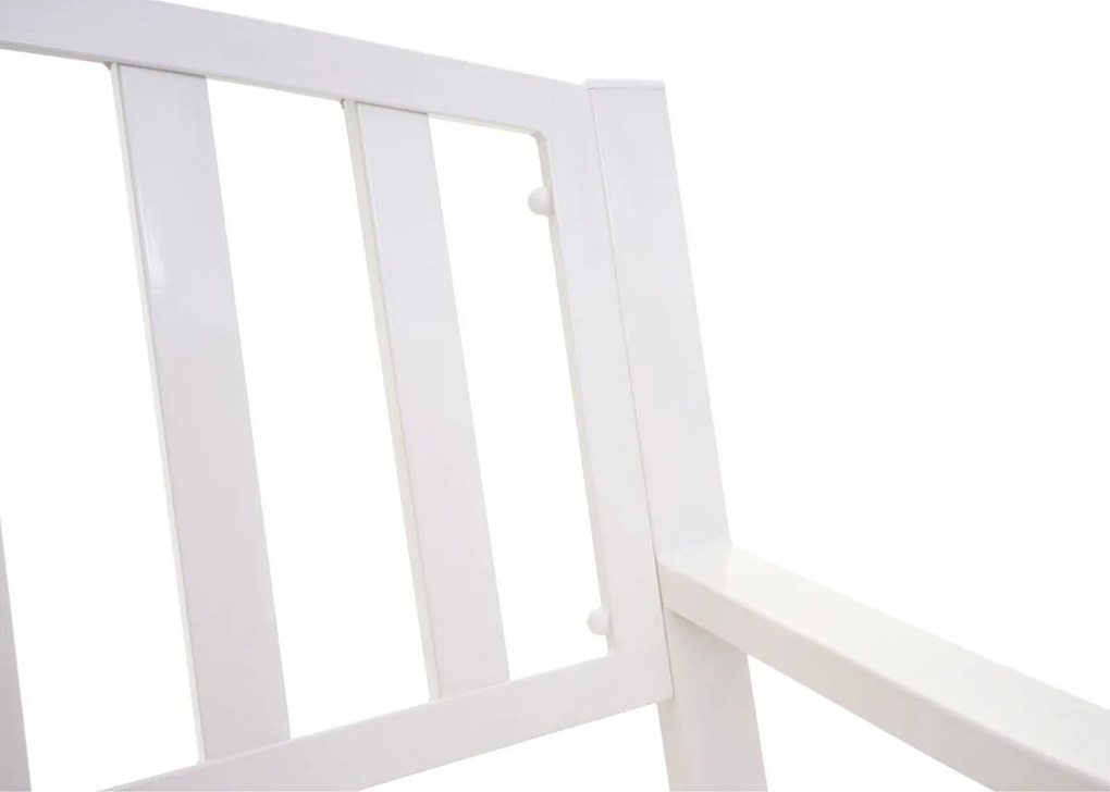 Záhradná lavička F43 2-miestna - práškovaná oceľ, 128 cm - Biela