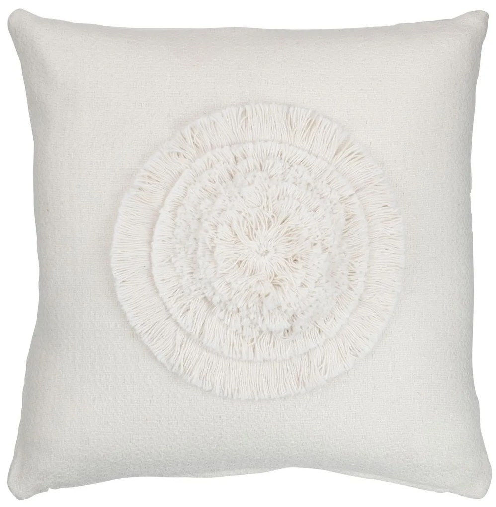 Krémový vankúš so strapcami Square Sun - 40*14*40cm