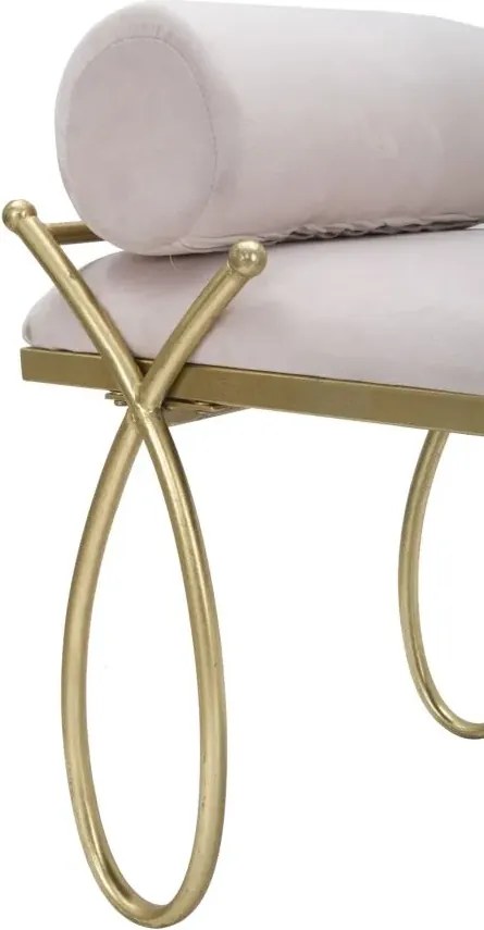 Lavica Stuha 112 cm zamat zlatá/ružová