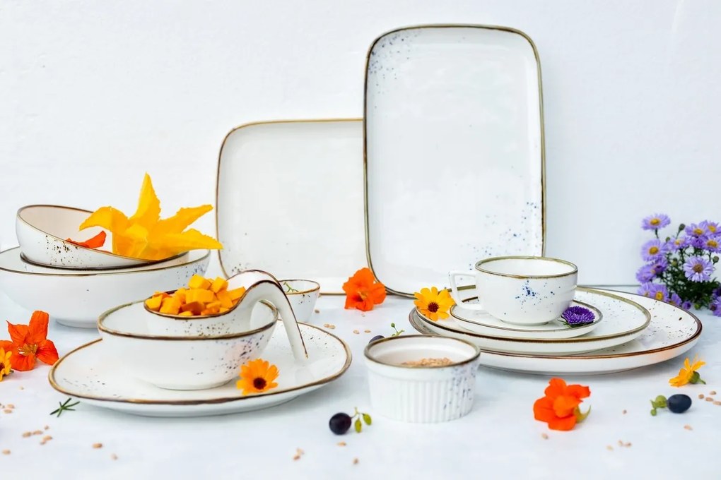 Mäser Podšálka na espresso Pintar White modré bodky 13 cm, S