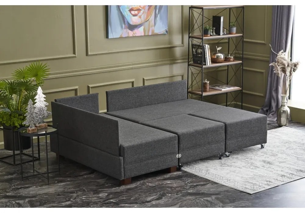 Antracitovosivá rohová pohovka (ľavý roh) Fly – Balcab Home