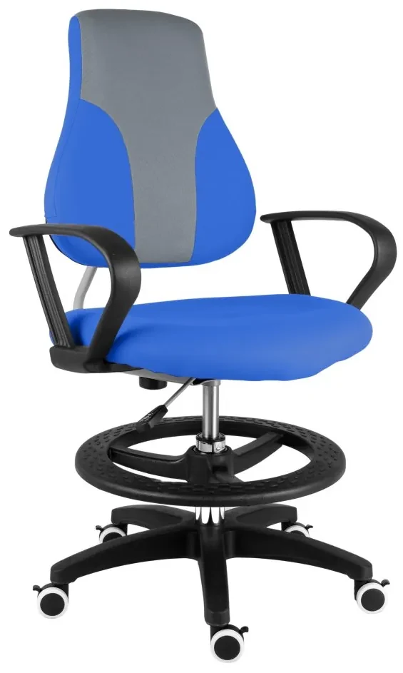 Detská rastúca stolička Neoseat KINDER — látka, sivá/modrá
